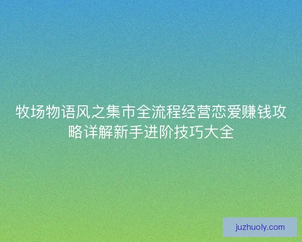 牧场物语风之集市全流程经营恋爱赚钱攻略详解新手进阶技巧大全 牧场物语风之集市全流程经营恋爱赚钱攻略详解新手进阶技巧大全