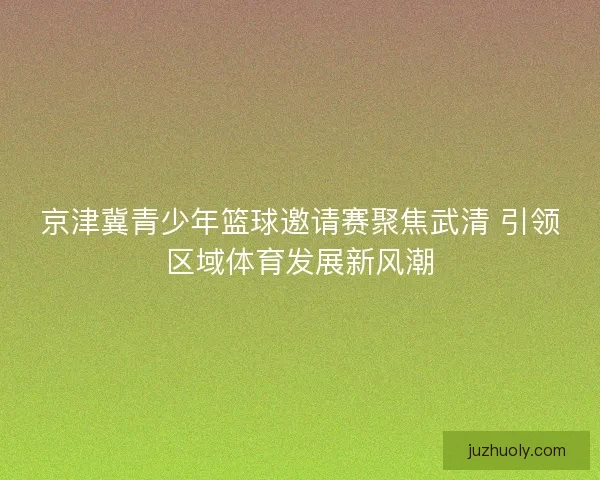 京津冀青少年篮球邀请赛聚焦武清 引领区域体育发展新风潮